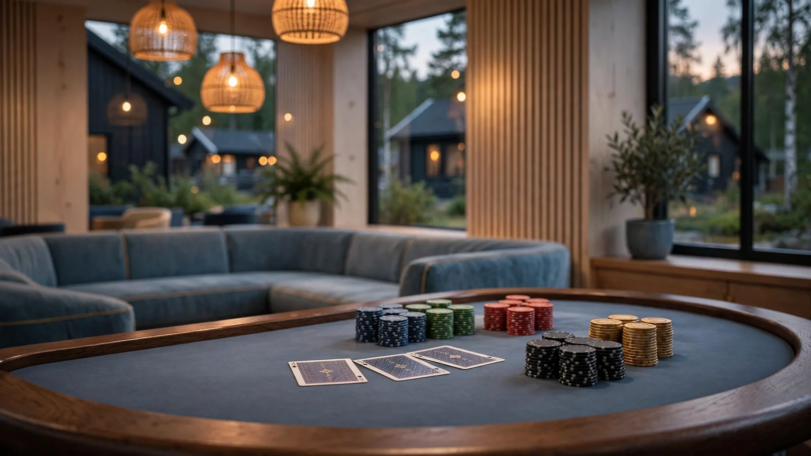 Moderne blackjackbord i elegant norsk casinostil